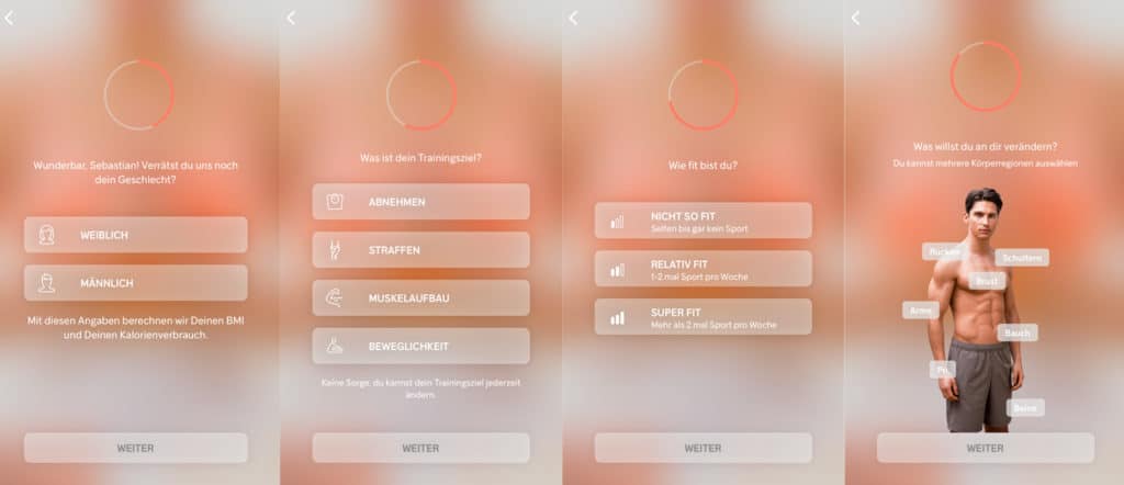 Wenn du dich bei Gymondo anmeldest, musst du einige Fragen über deine Person und deinen Fitnesszustand machen