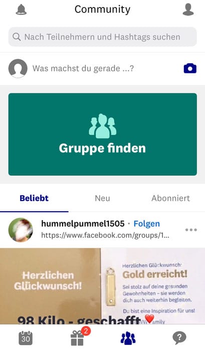 In der WW App wartet die Weight Watchers Community auf dich