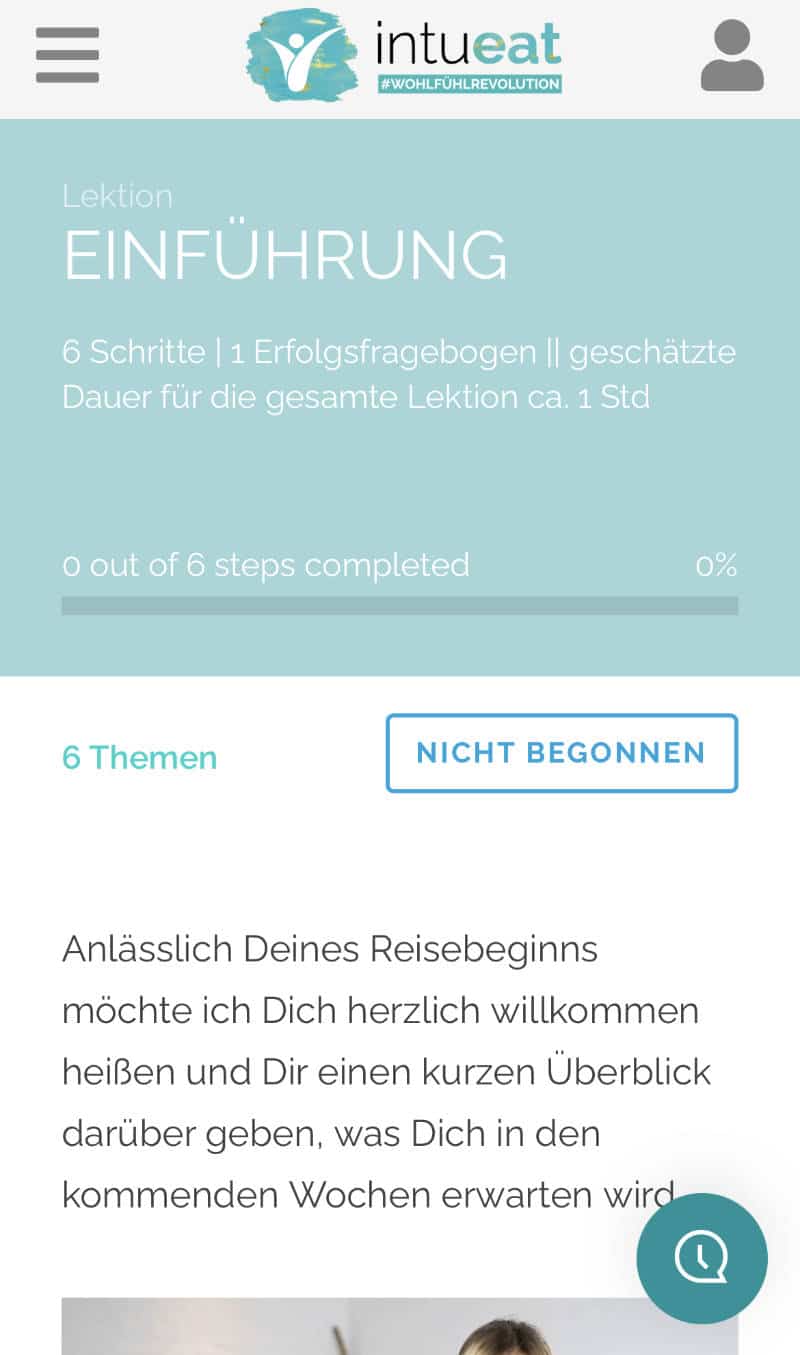 Du kannst auch via Smartphone auf den Mitgliederbereich von Intueat zugreifen.