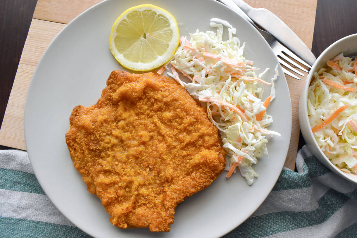 Krautsalat isst man zu Wiener Schnitzel