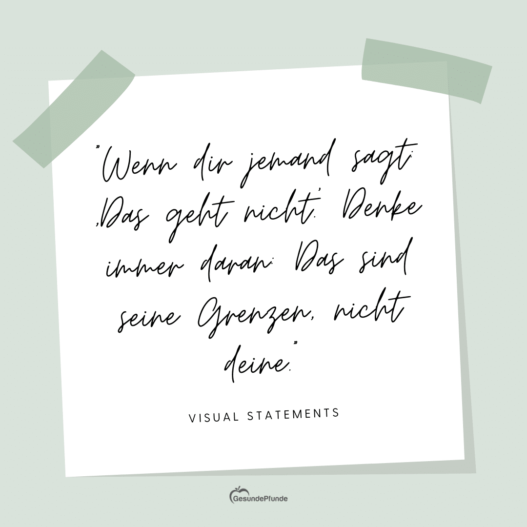 Motivation Abnehmen durchhalten Spruch von Visual Statements.