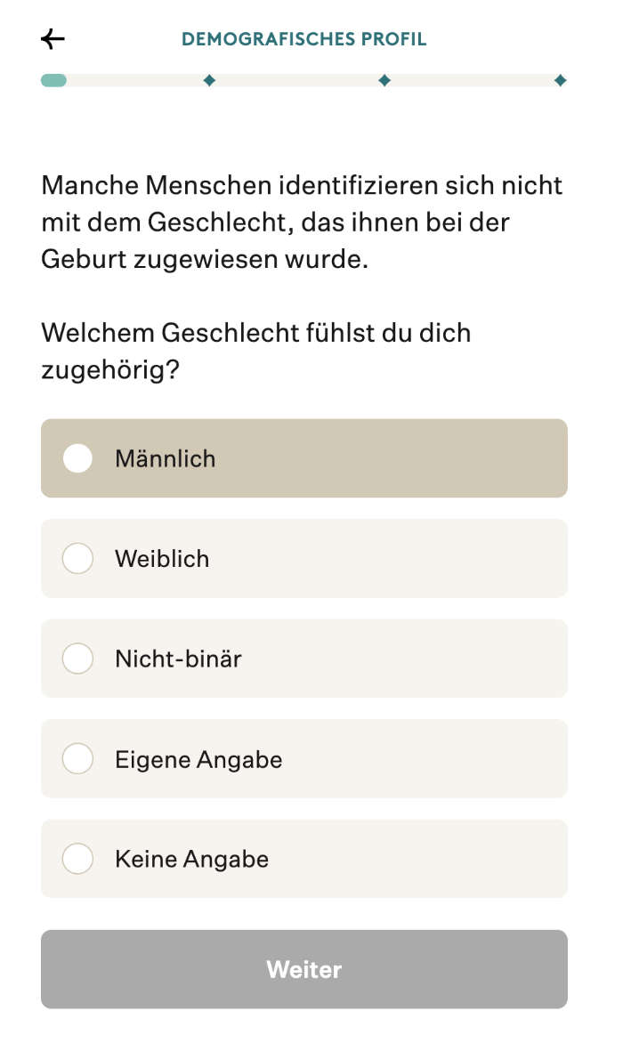 Frage nach dem gefühlten Gechlecht