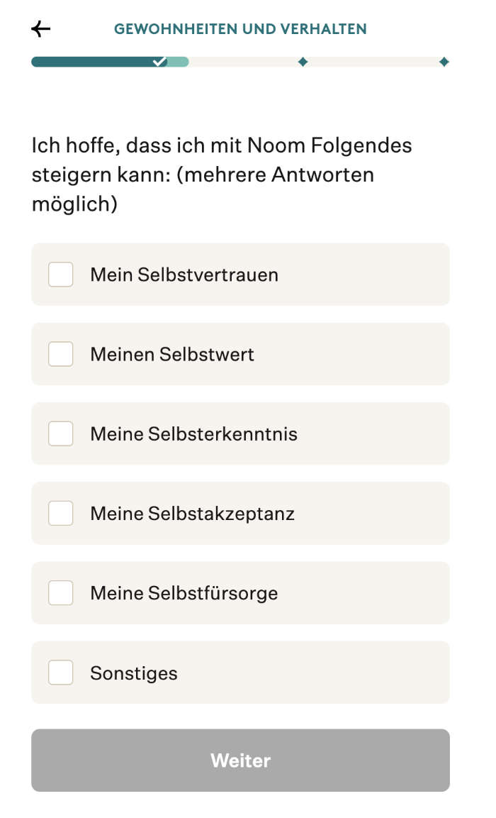 Noom Gewohnheiten erfassen.