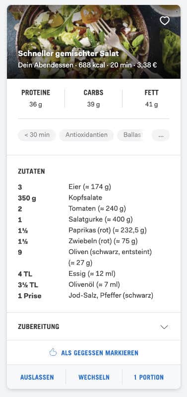 Upfit stellt dir viele leckere Rezepte zur Verfügung, die wirklich keine Wünsche offenlassen.