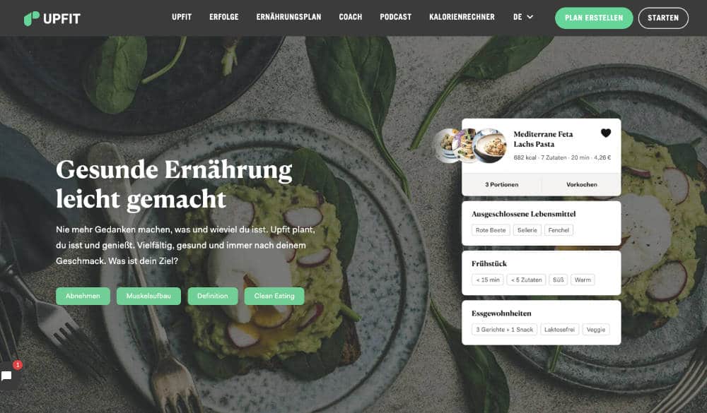 Upfit Test 2021: Unsere Erfahrungen mit einem individuellen Upfit-Ernährungsplan  (inkl. 4 wichtiger Tipps & exklusiver Einblicke)